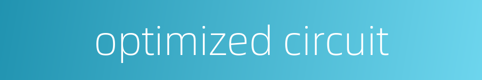 optimized circuit的同义词