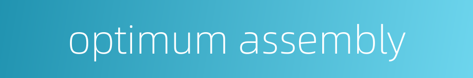 optimum assembly的同义词