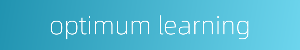 optimum learning的同义词