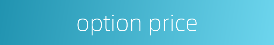 option price的同义词