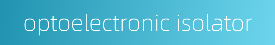 optoelectronic isolator的同义词