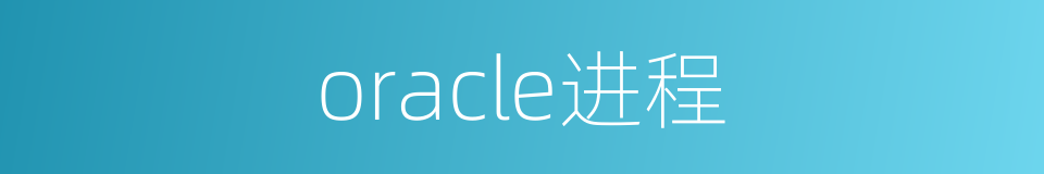 oracle进程的同义词