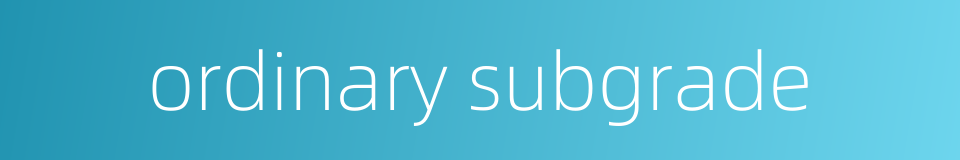 ordinary subgrade的同义词
