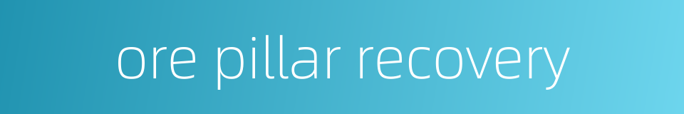 ore pillar recovery的同义词