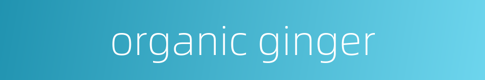 organic ginger的同义词