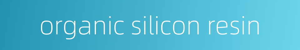 organic silicon resin的同义词