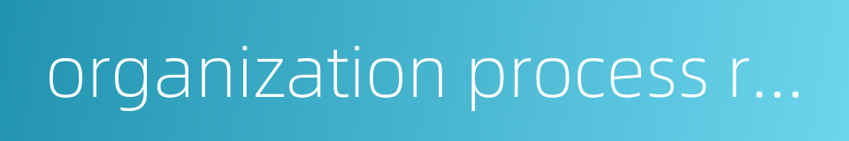 organization process reengineering的同义词