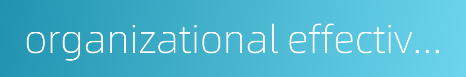 organizational effectiveness的同义词