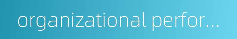 organizational performance management的同义词