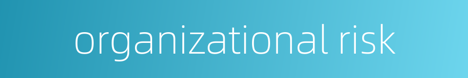 organizational risk的同义词