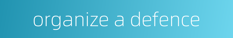 organize a defence的同义词