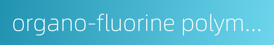 organo-fluorine polymer的同义词