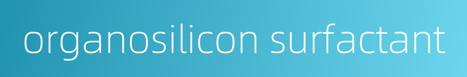 organosilicon surfactant的同义词