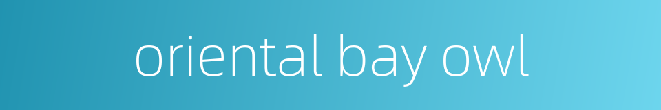 oriental bay owl的同义词