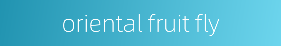 oriental fruit fly的同义词