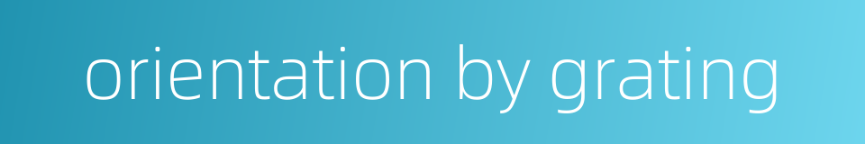 orientation by grating的同义词