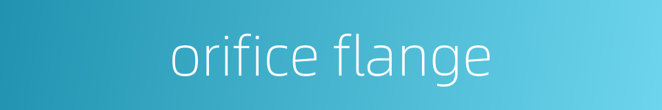 orifice flange的同义词