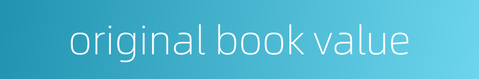 original book value的同义词