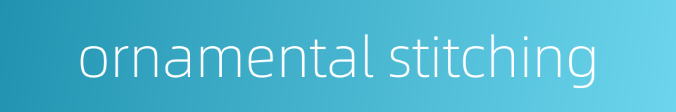 ornamental stitching的同义词