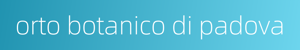 orto botanico di padova的同义词