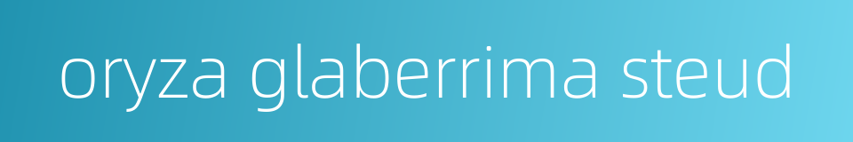 oryza glaberrima steud的同义词