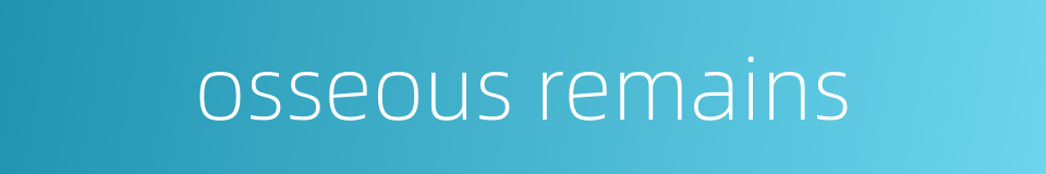 osseous remains的同义词
