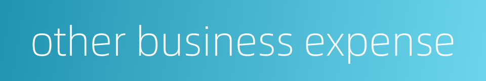 other business expense的同义词