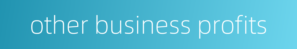 other business profits的同义词