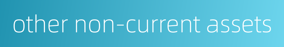 other non-current assets的同义词