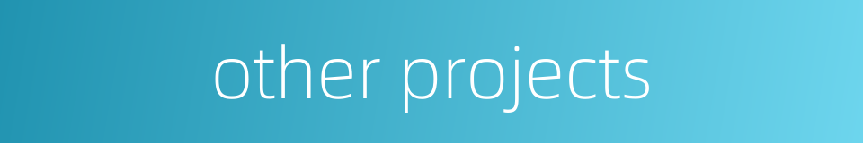 other projects的同义词