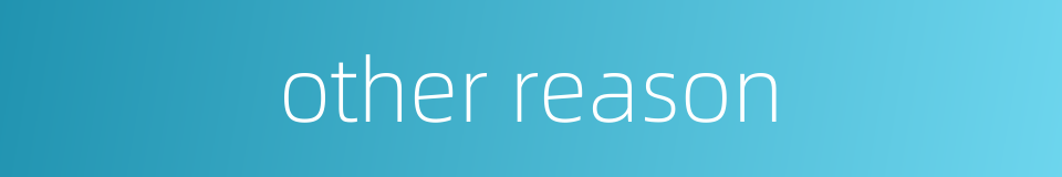 other reason的同义词