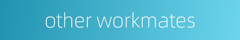 other workmates的同义词