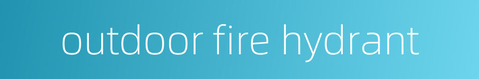 outdoor fire hydrant的同义词