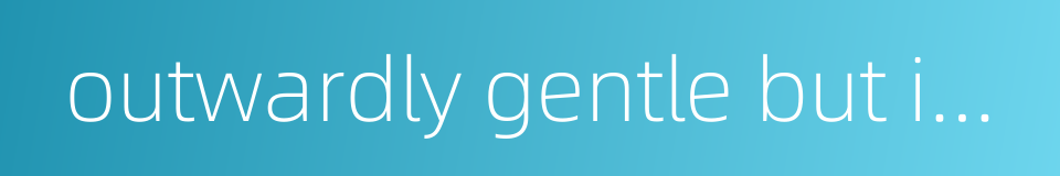 outwardly gentle but inwardly stern的同义词