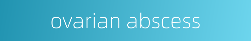 ovarian abscess的同义词
