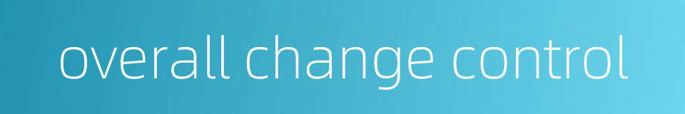 overall change control的同义词