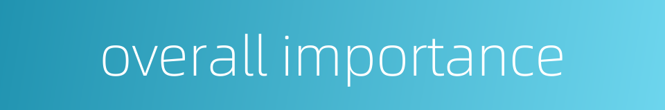overall importance的同义词
