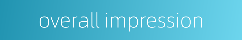 overall impression的同义词