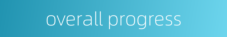 overall progress的同义词