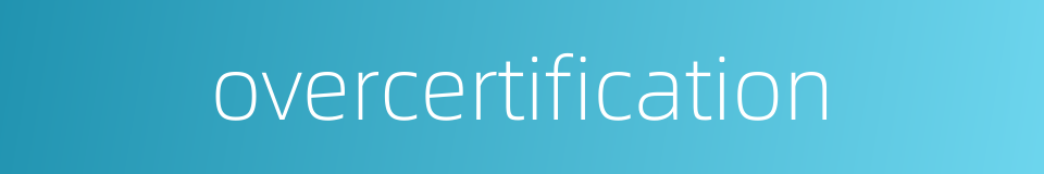 overcertification的同义词