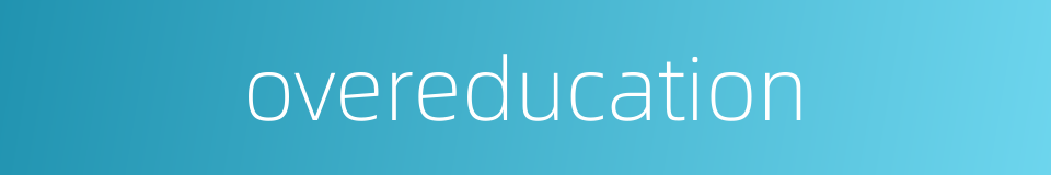overeducation的同义词