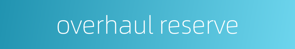 overhaul reserve的同义词