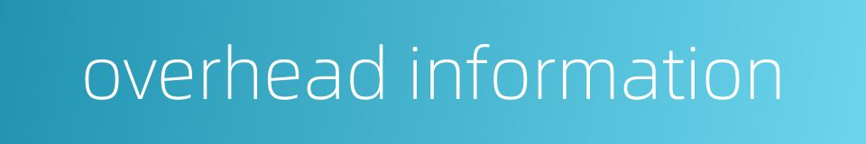 overhead information的同义词
