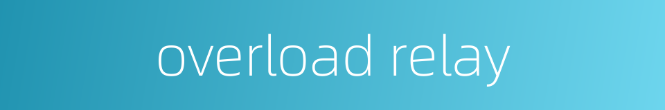 overload relay的同义词