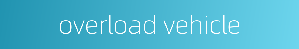 overload vehicle的同义词