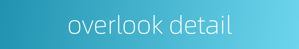 overlook detail的同义词