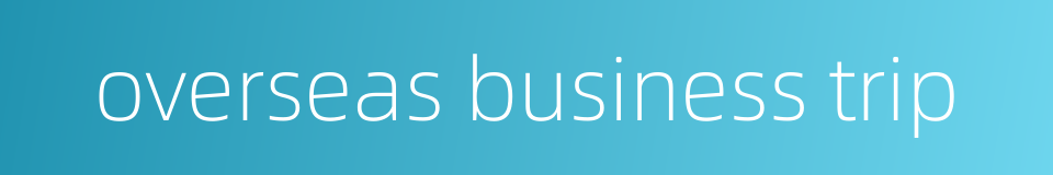 overseas business trip的同义词