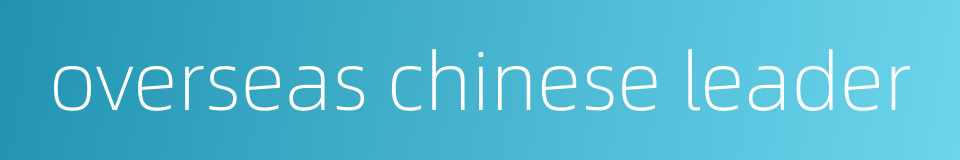overseas chinese leader的同义词
