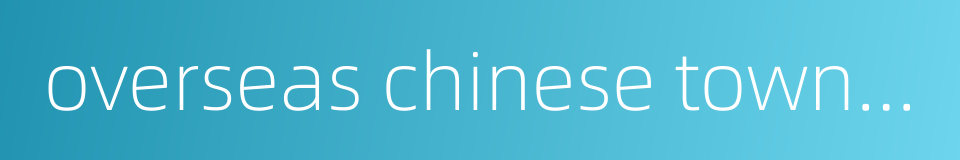 overseas chinese town station的同义词