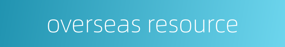 overseas resource的同义词